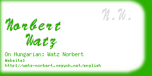 norbert watz business card